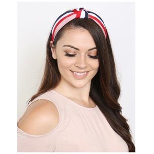 5/$10❤️❤️❤️NEW Red White Navy Blue & FeatherPink Knot Headband